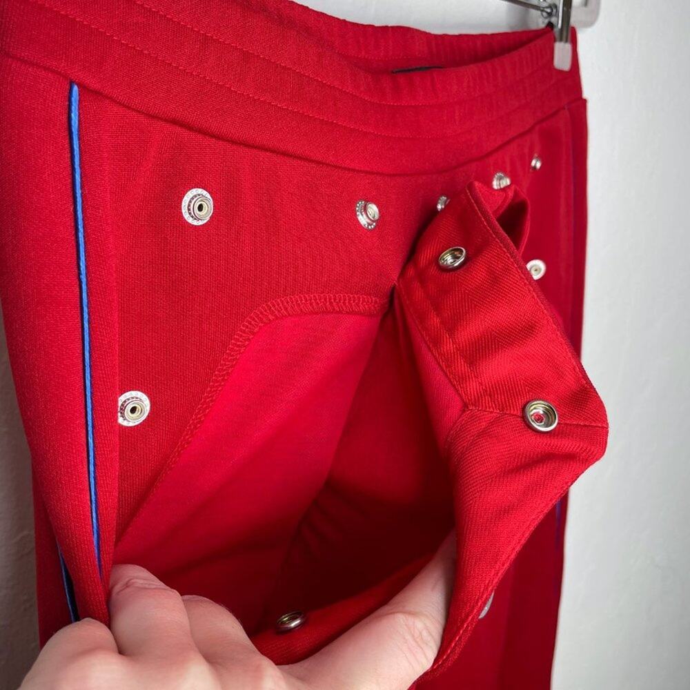 Rag & Bone True Red Naval Side Stripe Snap Front Tapered Track Pants Small P - Picture 6 of 15